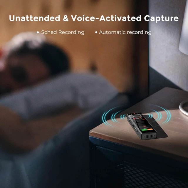 Alt view image 5 of 7 - 8GB AI Voice Recorder, Digital Voice Recorder with Playback, Offline Transcribe and Online Summarize/Mindmap/Translation Base on AI Technology, Voice Activated Audio Recorder (Black