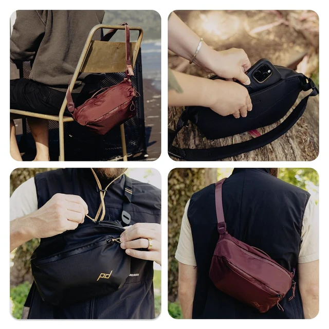 Alt view image 5 of 7 - Outdoor Sling 4L, Black, Padded Adjustable Shoulder Strap for Crossbody & Waist Carry, 3 Mesh Internal Pockets, Ideal for Carrying Cameras & Essentials, Versatile Sling Bag for Men & Women