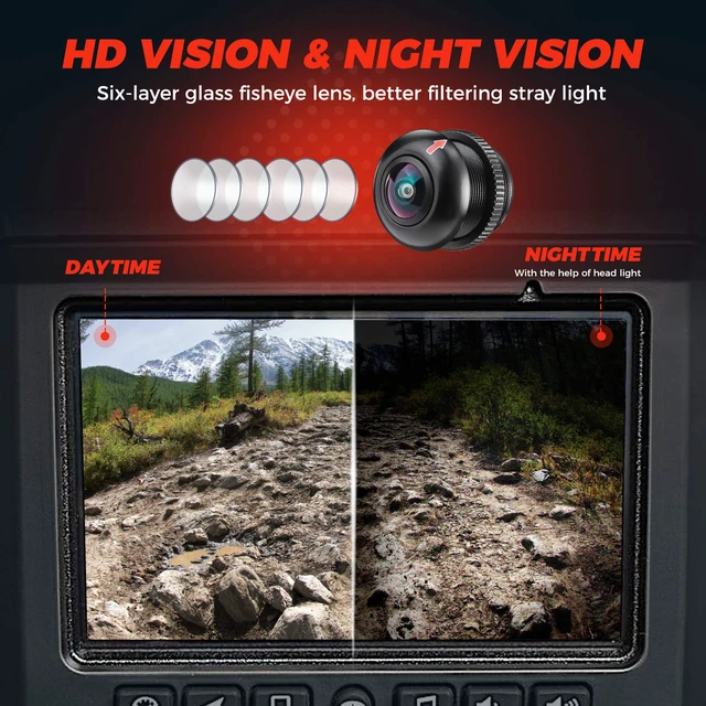 Alt view image 3 of 7 - PRO XP Front Camera Kit, 720P HD Wide 170-Degree Visual Angle for 7 inch Ride Command Accessories Compatible with Polaris RZR PRO XP XP 4 Turbo 1000 900 PRO R (IP67 Waterproof)