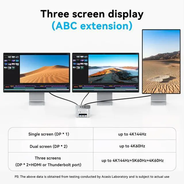 Alt view image 3 of 4 - 40Gbps Mac mini M4 Dock & Stand with Dual-Bay NVMe SSD Enclosure, Aluminum DP Hub for Mac mini M4 and M4 Pro 2024, 4K60Hz DP, 3X10G USB A, PD 30W, SD/TF 4.0, Support Dual SSD B+M M-Key