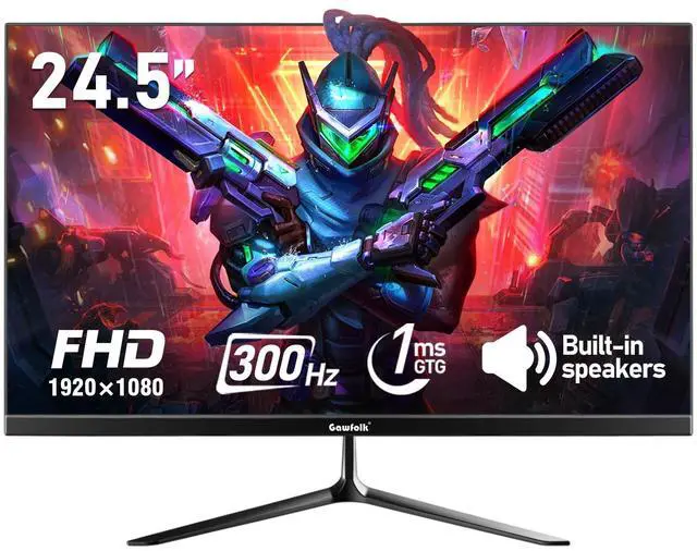 Main image of 24.5 Inch PC 300Hz Gaming Monitor, FHD 1080p screen,Adaptive Sync,1ms without Bezel, 98% sRGB, 178 ° Angle View, Built-in speaker,HDMIDisplayPort, Compatible with wall mounting 75*75MM-Black
