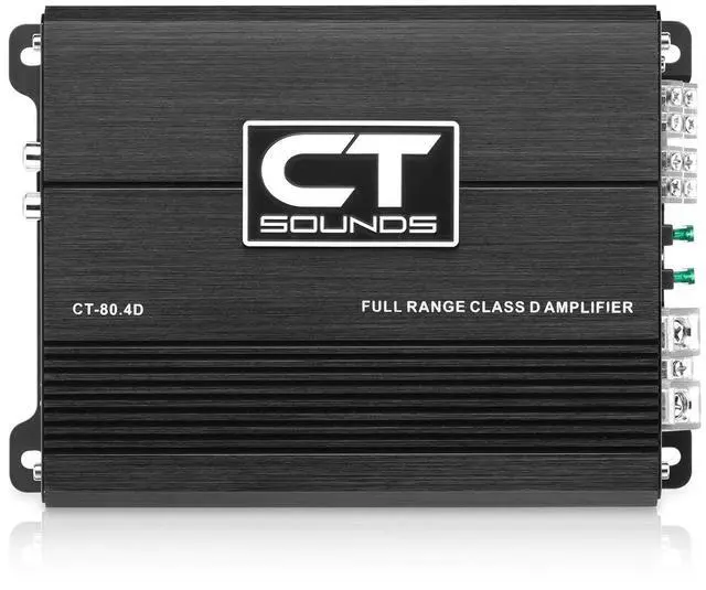 Alt view image 2 of 5 - CT-80.4D Full-Range Class D 4 Channel Car Audio Amplifier, 480 Watts RMS