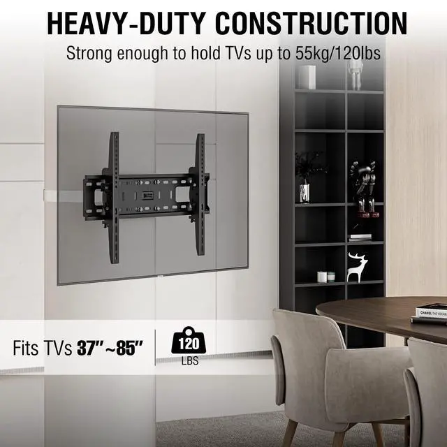 Alt view image 4 of 4 - 37"85" TVs | Indoor Tilt TV Mount Fits Large Pillars & Poles 8" & Up, Heavy Duty No Drill Gazebo & Pergola TV Mount, VESA 600x400, Holds 120 lbs