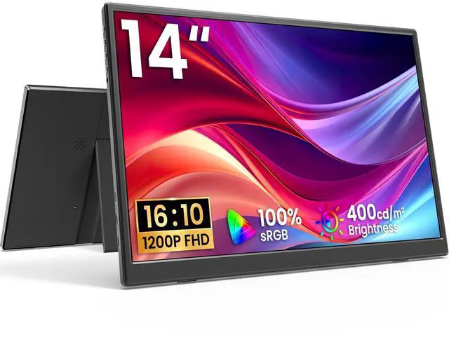 Main image of Portable Monitor 14 Inch 1200P USB-C HDMI Ultra-Slim Travel Monitor with Kickstand, Compatible with Xbox, Laptop, PC, Mac Phone, PS, Swich IPS Ultra-Thin Zero Frame Gaming Monitor