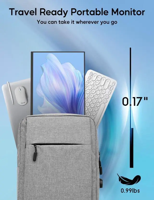 Alt view image 4 of 4 - 4K Portable Monitor, 13.4" 3840 * 2400 IPS Portable Monitor for Laptop, Slim Lightweight HDR Travel Screen USB-C HDMI w/Smart Cover for Laptop PS5/4 Xbox