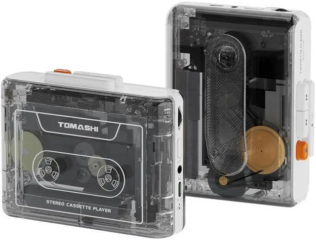 Main image of Portable Cassette Player with Bluetooth Transmitter, Cassette Stereo Player with Type-C Charging, Built-in Battery, Belt Clip, and Earphone Jack for Wireless Music Playback