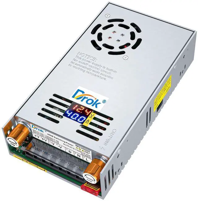 Main image of 12V Power Supply, AC 110V 220V to DC 0-12V 0-40A 480W Buck Converter, Volt Amp Adjustable Adapter Regulated 5V 9V 12Volt Switching Voltage LED Transformer Charger for Computer CCTV Lab