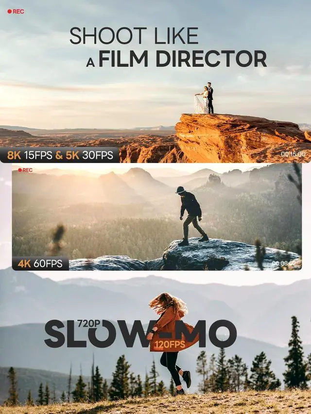 Alt view image 2 of 4 - 8K 64MP Digital Camera for Photography, 16X Zoom Autofocus, WiFi, 180° Flip Screen, Comes with 64G TF Card & 2 Batteries, Professional Camera for YouTube Vlogging Live Streaming (Black)