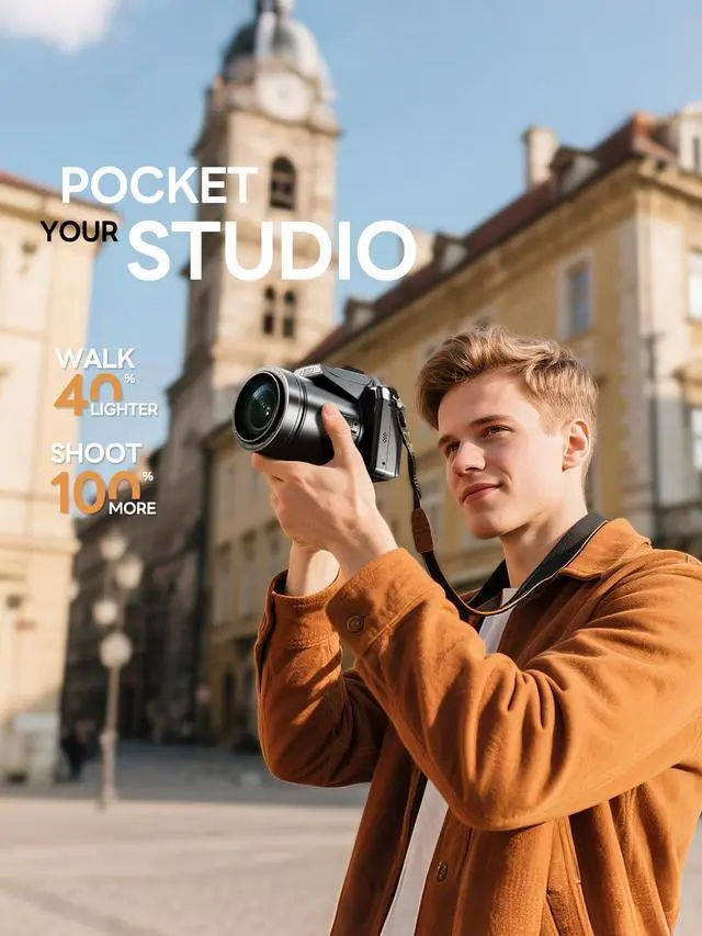 Alt view image 3 of 4 - 8K 64MP Digital Camera for Photography, 16X Zoom Autofocus, WiFi, 180° Flip Screen, Comes with 64G TF Card & 2 Batteries, Professional Camera for YouTube Vlogging Live Streaming (Black)
