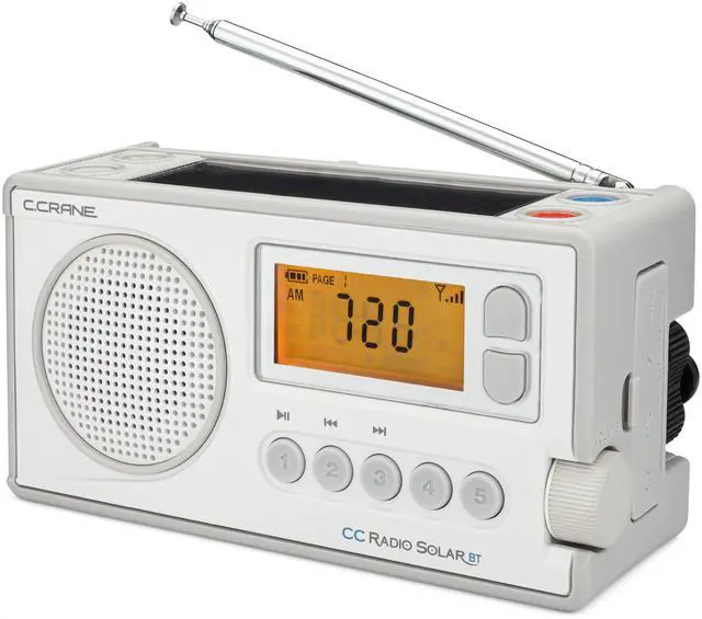 Main image of C. Crane CCRadio Solar with Bluetooth Receiving, Emergency Crank NOAA Weather AM/FM Multi Powered Radio - Built in LED Flashlight and Cellphone Charger