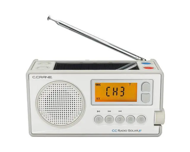 Alt view image 4 of 4 - C. Crane CCRadio Solar with Bluetooth Receiving, Emergency Crank NOAA Weather AM/FM Multi Powered Radio - Built in LED Flashlight and Cellphone Charger