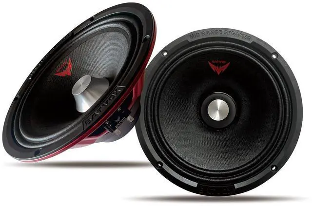 Main image of MX80S3 Midrange Loudspeaker 8" Silver Bullet, 600W Max, 4 Ohms, Premium Quality Audio Door Speakers for Car or Truck Stereo Sound System, Black (2 Speaker)