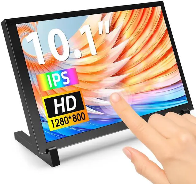 Main image of 10.1 Inch Touchscreen Monitor, 1280x800 IPS LCD HD Display with Stand, Portable Capacitive Touch Screen for Raspberry Pi 3/3B+/4B/5, Jetson Nano, Banana Pi, PC, Windows, Beaglebone