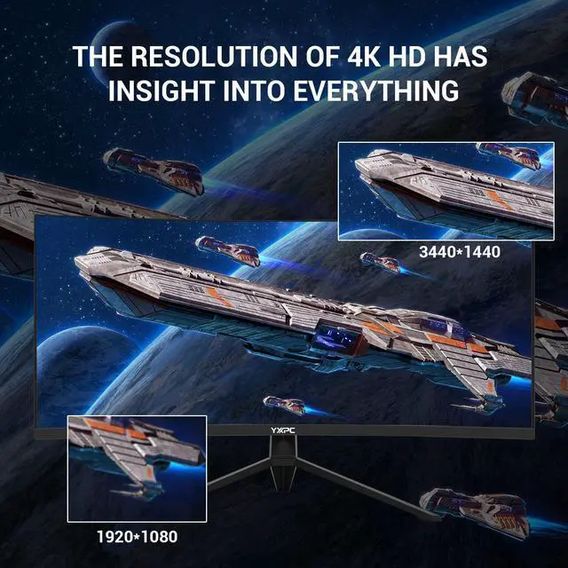 Alt view image 3 of 4 - 34 Inch Curved Ultrawide Gaming Monitor, WQHD 1440P 240Hz Computer Screen, 21:9 1500R 1ms MPRT 4000:1 Contrast, HDR10, 300nits, sRGB 99%, Height Adjustable Stand, HDMI 2.0, DP 1.4, VESA