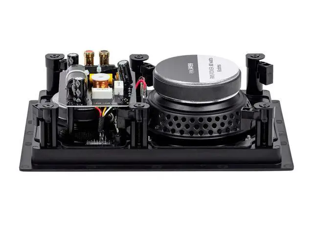 Alt view image 2 of 4 - 3-Way Carbon Fiber In-Wall Speakers - 6.5-Inch, Pair, With Magnetic Grille, Black - Alpha Series
