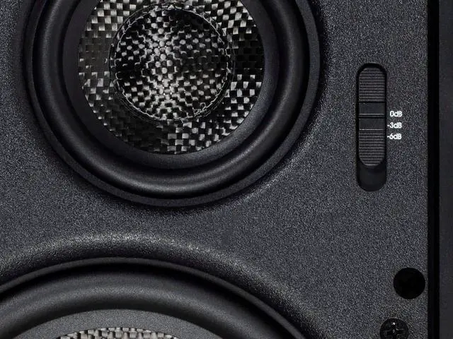 Alt view image 3 of 4 - 3-Way Carbon Fiber In-Wall Speakers - 6.5-Inch, Pair, With Magnetic Grille, Black - Alpha Series