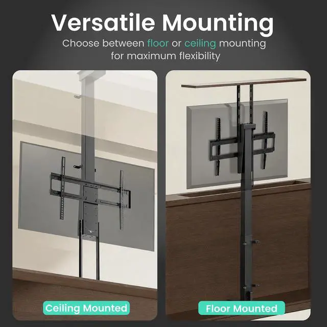 Alt view image 3 of 4 - Motorized TV Lift & Ceiling Drop Down Mount for 43-88 Inch TVs - 47in Travel Distance - RF Remote & WiFi Voice Control - Floor/Ceiling Installation - Max VESA 600x400, 132 lb Limit