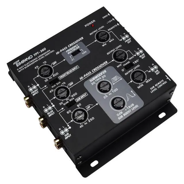 Alt view image 5 of 6 - 3-Way Electronic Crossover Remote Subwoofer Control Equalizer TPT-360