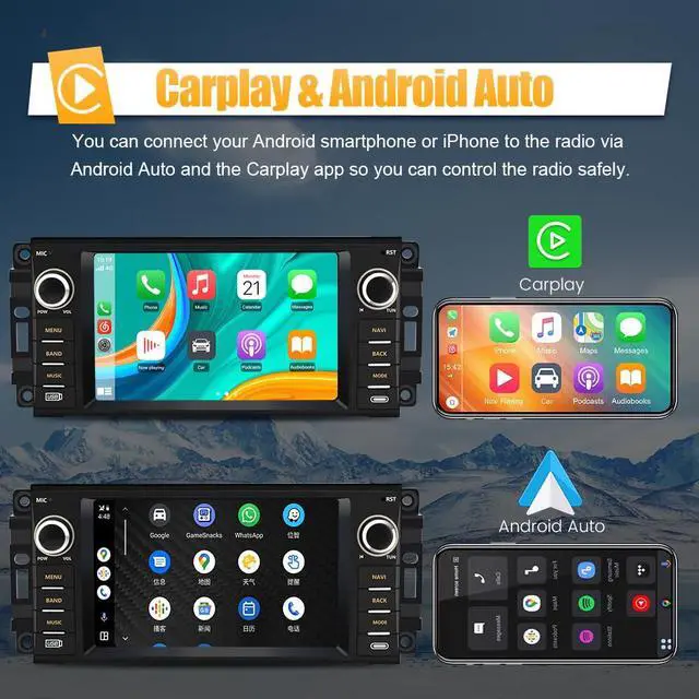 Alt view image 3 of 4 - 8 Core CPU Android 13 Car Radio Stereo for Dodge RAM 2009-2012 Avenger Challenger Jeep Wrangler 4G RAM 64G ROM with Wireless CarPlay Android Auto Backup Camera