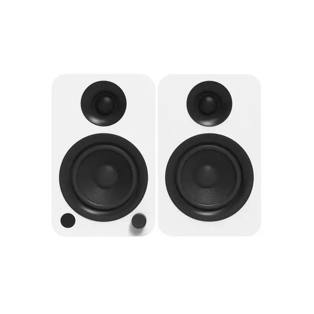 Alt view image 2 of 4 - YUW 140W Powered Speakers with Bluetooth® 4.2 and RCA Input | Features Signal Detection and Auto Stand-by | Remote Included | Pair | Matte White
