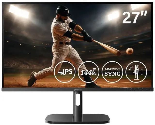 Main image of MH2704 27 Inch Height Adjustable Monitor, 144Hz, 1080P, Tilt, Swivel, Pivot, HDMI, DisplayPort, Speakers, Adaptive Sync