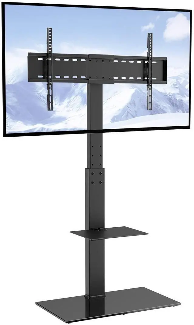Main image of Swivel TV Stand Mount, Adjustable Floor Stand for 32-85 Inch TVs, Holds Up to 110lbs, Height Adjustable with Tempered Glass Base, Max VESA 400x800mm for Living Room or Bedroom