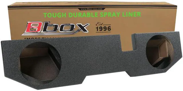 Main image of Bbox Dual 12 Inch Subwoofer Sealed Enclosure - Fits 2002-2018 Dodge Ram Quad Cab - Carpeted Car Subwoofer Boxes & Enclosures - Subwoofer Box Improves Audio Quality, Sound and Bass - Charcoal