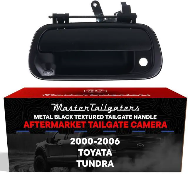 Main image of Black Metal Tailgate Handle with Backup Camera Replacement for Toyota Tundra (2000-2006) | IP68 Waterproof | Parking Grid Lines Available | Easy to Install