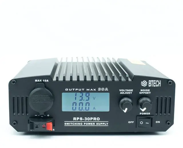 Main image of RPS-30PRO 30 Amp Regulated Universal Compact Bench Power Supply, AC-to-DC Power Convertor, 13.8V (9~15VDC Adjustable) with Noise Offset Adjustment, Includes Multiple Power Connections