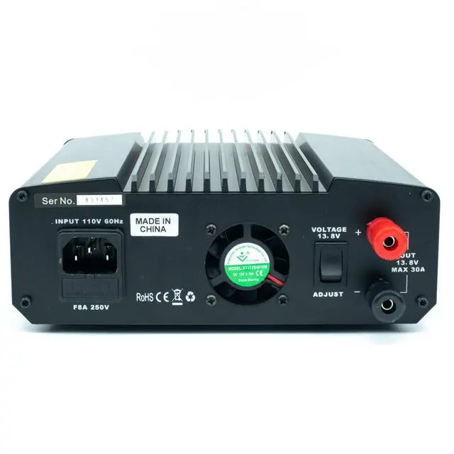 Alt view image 4 of 4 - RPS-30PRO 30 Amp Regulated Universal Compact Bench Power Supply, AC-to-DC Power Convertor, 13.8V (9~15VDC Adjustable) with Noise Offset Adjustment, Includes Multiple Power Connections