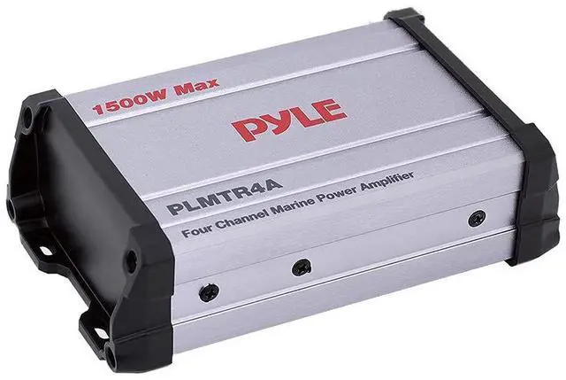 Main image of 1500W 4-Channel Marine Amplifier Receiver - Waterproof & Weatherproof Marine Grade Audio Subwoofer - for Boat & Off-Road Vehicles with Wired RCA/ AUX/ MP3 Inputs - Overload Protection - PLMTR4A