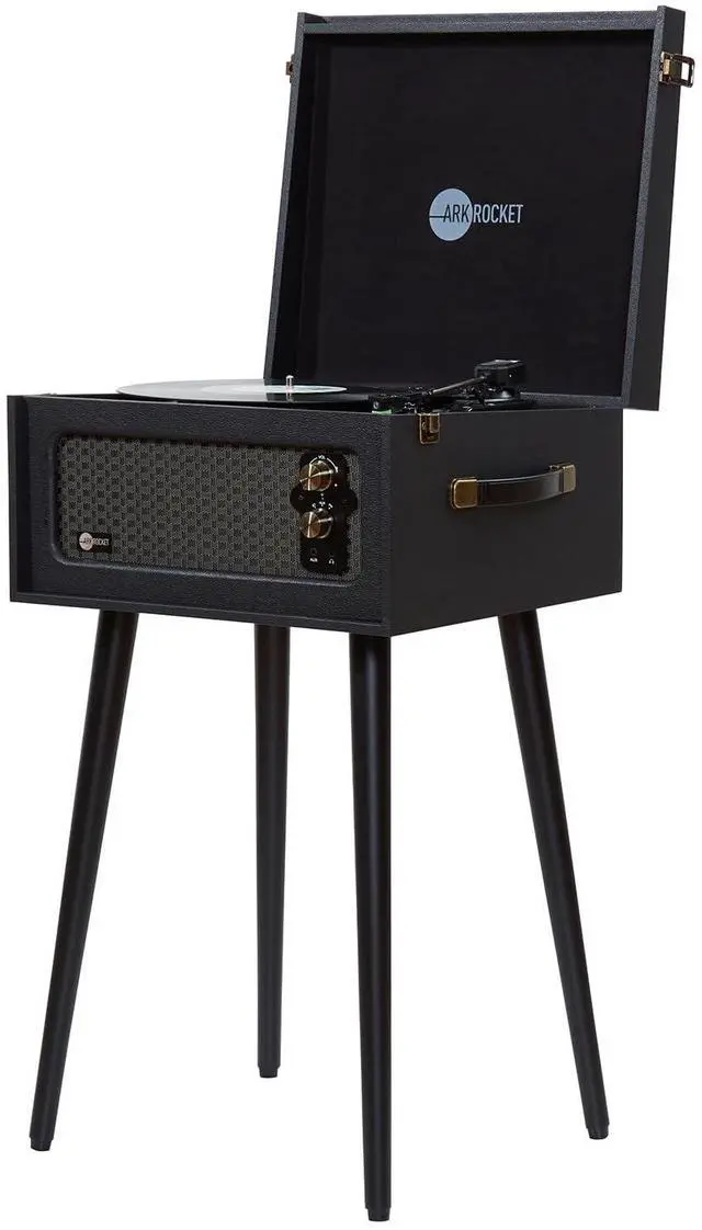 Main image of Discovery II 3-Speed Bluetooth Record Player Retro Console Turntable with Built-in Speakers and Removable Legs (Black)
