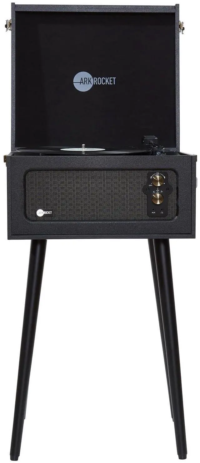 Alt view image 2 of 4 - Discovery II 3-Speed Bluetooth Record Player Retro Console Turntable with Built-in Speakers and Removable Legs (Black)