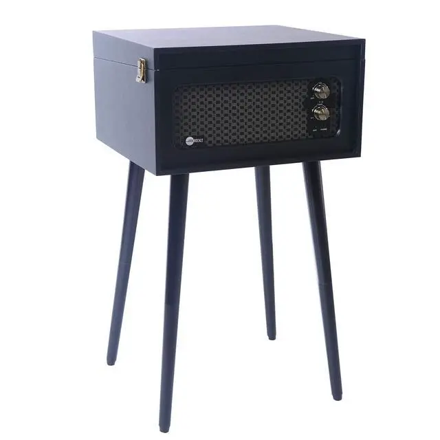 Alt view image 3 of 4 - Discovery II 3-Speed Bluetooth Record Player Retro Console Turntable with Built-in Speakers and Removable Legs (Black)