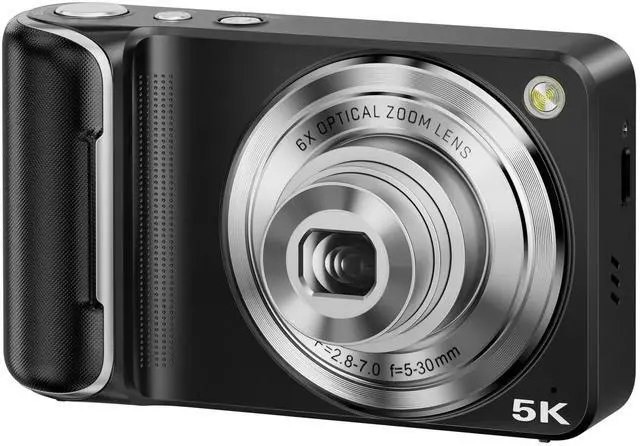 Main image of 5K Digital Camera for Photography with 6X Optical Zoom, 64MP Autofocus WiFi Vlogging Camera for YouTube with Dual Lens, Compact Point and Shoot Digital Cameras with Touch Screen, 32GB Card,2 Batteries