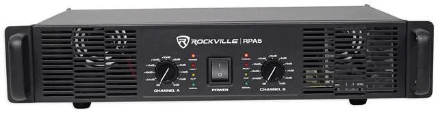 Main image of RPA5 2-Channel Power Amplifier, 200W RMS @ 4 Ohm, 1000W Peak, Stereo/Mono Switch, Built-in Crossover, for DJs, Live Sound, and Pro Audio