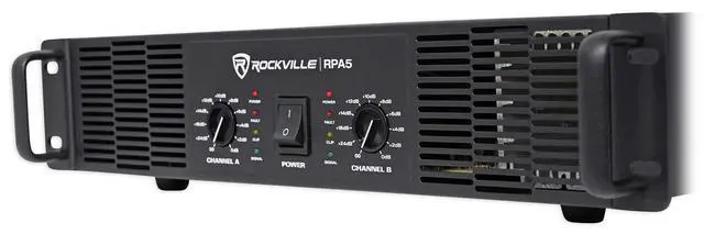 Alt view image 4 of 4 - RPA5 2-Channel Power Amplifier, 200W RMS @ 4 Ohm, 1000W Peak, Stereo/Mono Switch, Built-in Crossover, for DJs, Live Sound, and Pro Audio