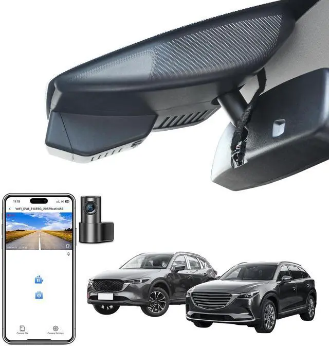 Main image of Front 4K & Rear 1080p Dash Cam for Mazda CX5 2019-2025 & CX-9 2020-2023 2.5S Preferred Carbon Edition Plus Turbo Signature Touring Signature Grand Touring Sport, WiFi & App, GPS, 128GB Card
