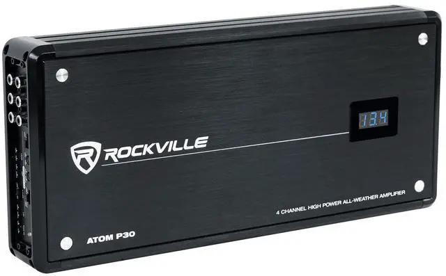 Main image of Atom P30 600W RMS (2400W Peak) 4-Channel Marine/ATV/Car Amplifier with Voltmeter