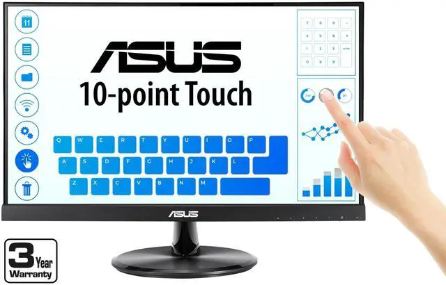 Main image of VT229H 21.5" Monitor 1080P IPS 10-Point Touch Eye Care with HDMI VGA, Black