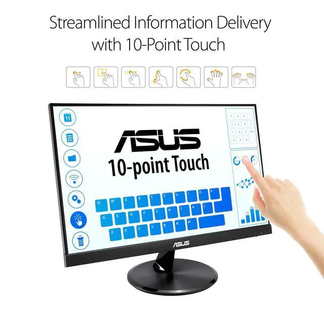 Alt view image 3 of 4 - VT229H 21.5" Monitor 1080P IPS 10-Point Touch Eye Care with HDMI VGA, Black