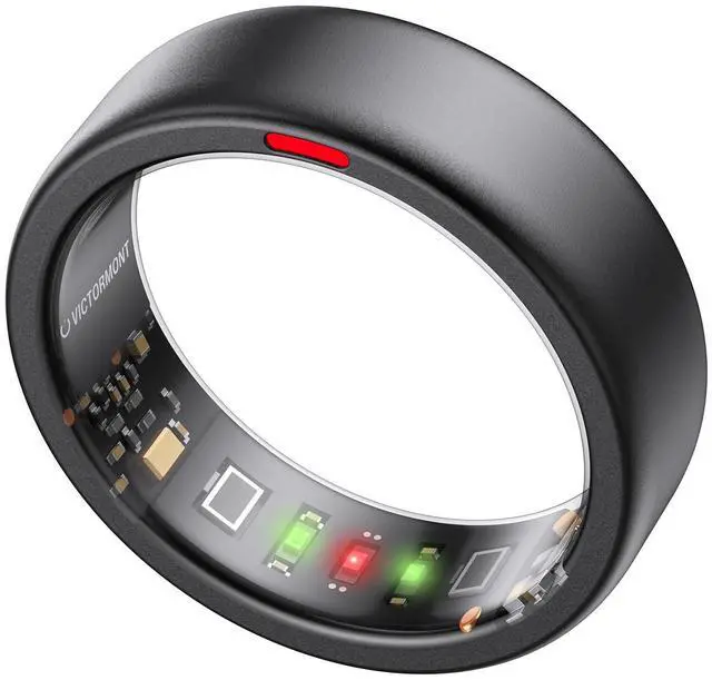 Main image of Smart Ring Pro, No App Subscription, Sleep & Activity Tracker with Heart Rate Monitoring, 7 Days Battery Life, IP68 Waterproof Fitness Ring, Compatible with iOS & Android(Matte Black,8)