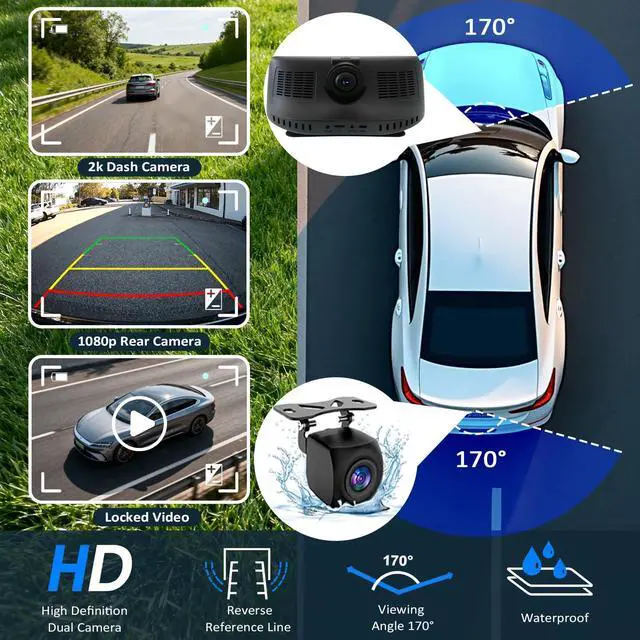 Alt view image 3 of 4 - 8.1" HD Carplay Screen for Car Stereo, 2K Dash Cam Wireless Portable Touch Screen Car Play with Apple Carplay & Android Auto with 1080P Back Up Camera, Bluetooth, Mirror Link, GPS, AUX, Voice Control