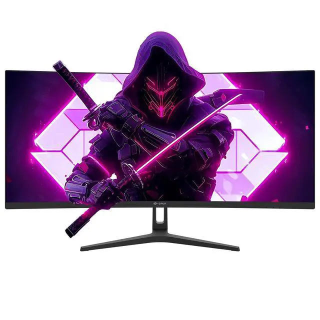 Alt view image 2 of 4 - 34Inch Ultrawide Gaming Monitor, WQHD(3440 * 1440P) 144Hz/165Hz Curved Monitor,120% sRGB, Computer Monitor that Supports AMD Freesync, Wall Mountable Installs(HDMI, DP)-Black