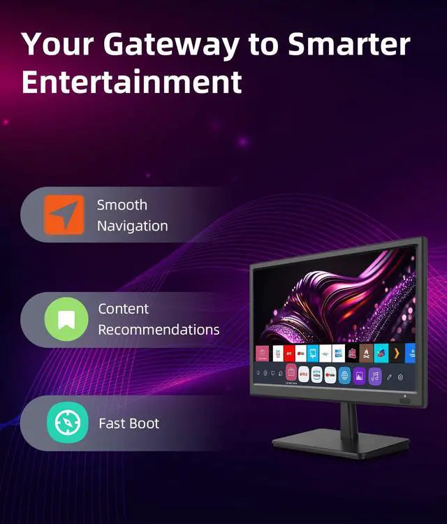 Alt view image 3 of 4 - 15.6 Inch Small Smart TV HD 1080P LED, Flat Screen Smart Television with ATSC Tuner/HDMI/USB/AV for Kitchen, RV, Camper, Home & Bedroom or On-The-Go Entertainment