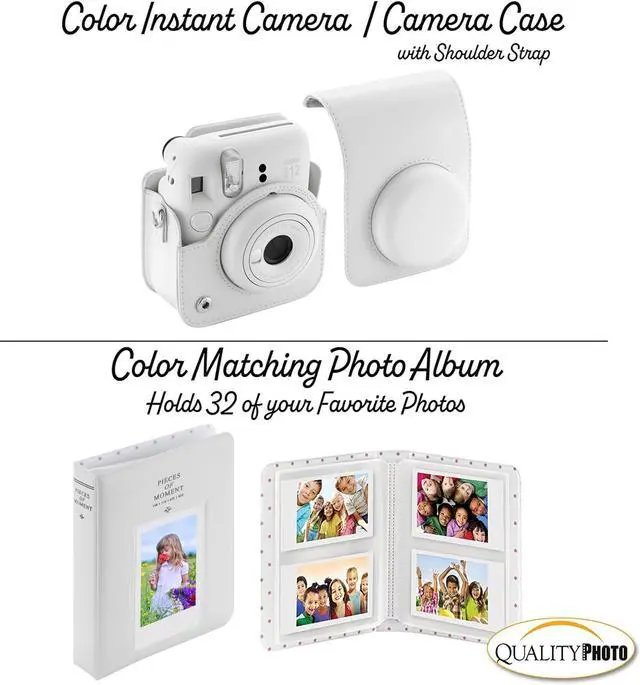 Alt view image 4 of 4 - Instax Mini 12 Instant Camera with Case, Decoration Stickers, Frames, Photo Album and More Accessory kit (Clay White)