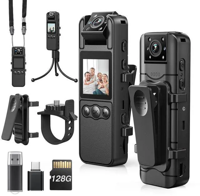 Main image of Z11 Body Camera with Audio and Video Recording, 128GB Small Body Cam with 180° Rotating Lens, 6HR Battery & Night Vision, Wearable Camera for Pet, Home, Office, Security Police Law Enforcement