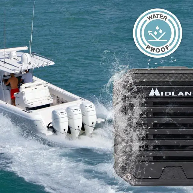 Alt view image 3 of 4 - SPK200 Heavy-Duty 20W Amplified External Speaker - AI Noise Cancellation 180 Degrees Swivel Base for CB and MXT Radios 8-OHM Sound System 3.5mm Audio Plug - Waterproof Design