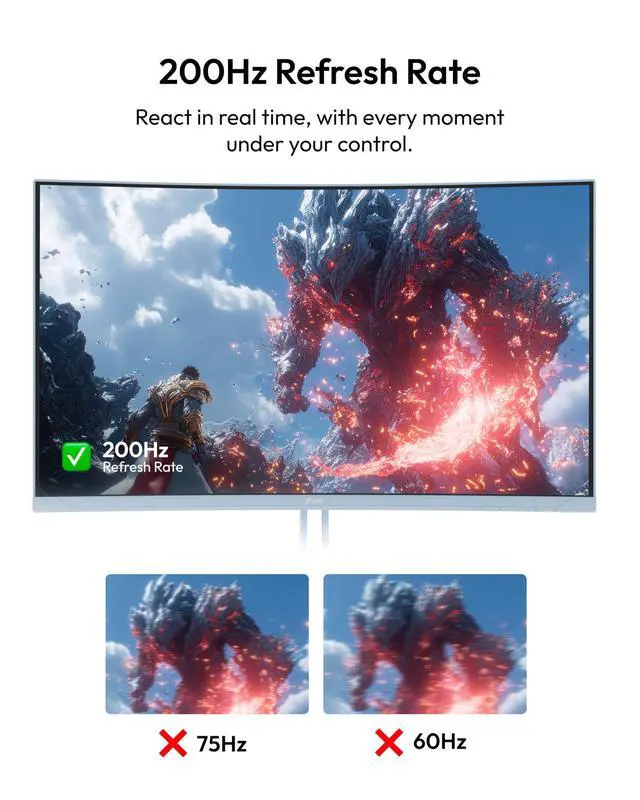 Alt view image 3 of 4 - PXC248 Wave Blue 24 inch 200Hz Refresh Rate FHD 1080p Resolution 1500R Curve Fast VA Panel 1ms GTG Response Time Adaptive Sync HDR Curved Gaming Monitor