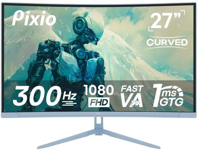 Main image of PXC279 Wave Blue 27 inch 300Hz Refresh Rate FHD 1080p Resolution 1650R Curved Fast VA Panel 1ms GTG Response Time Adaptive Sync HDR Curved Gaming Monitor